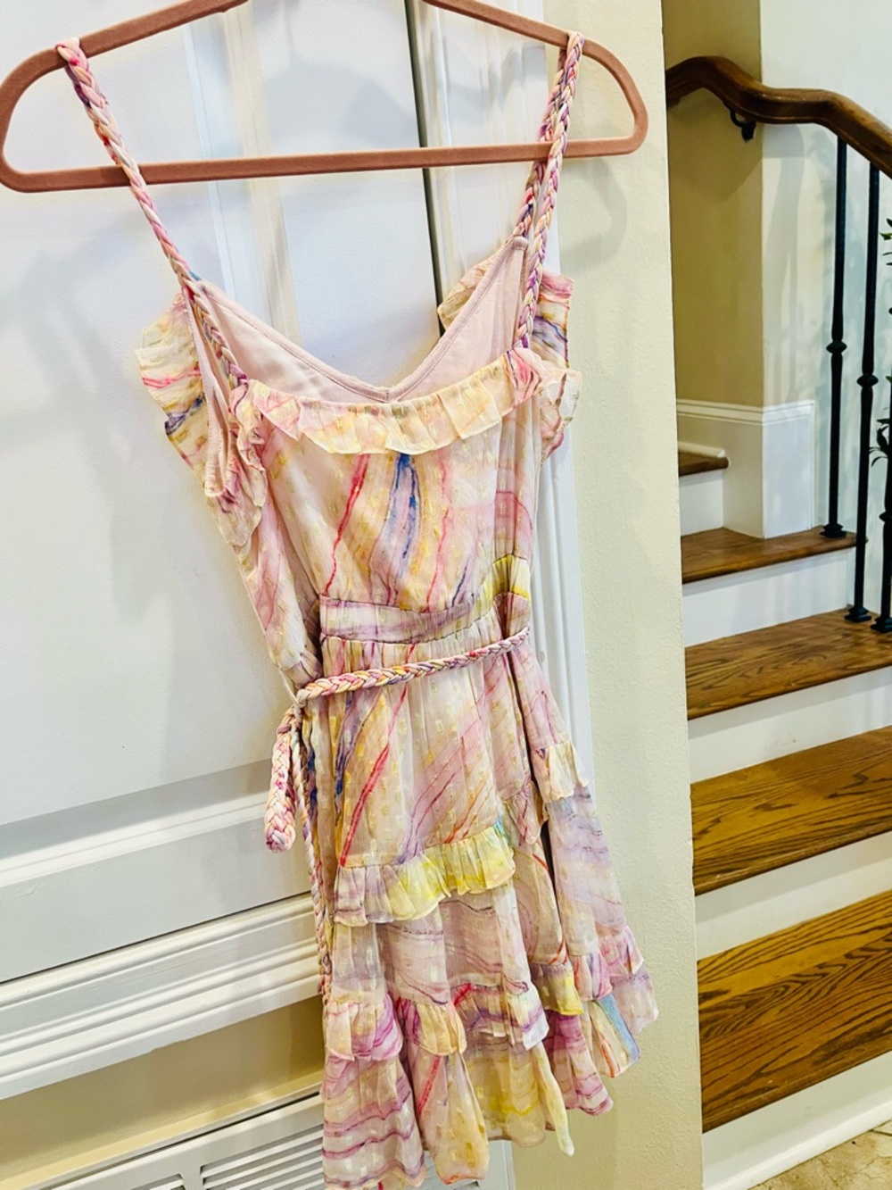 NWT ROCOCO SAND Multicolored Braided Strap Mini Dress S Originally $350 - Picture 8 of 12